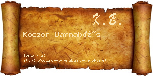 Koczor Barnabás névjegykártya