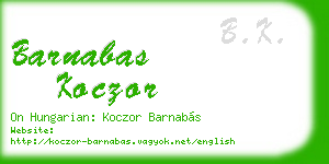 barnabas koczor business card
