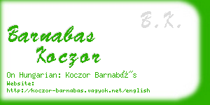 barnabas koczor business card